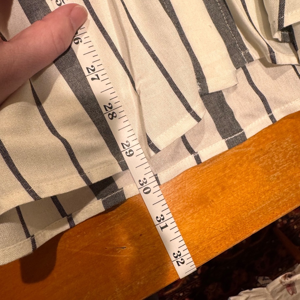 GAP Striped Button-Front A-line Midi Skirt with Tie Belt – Size 14 - Picture 6 of 8